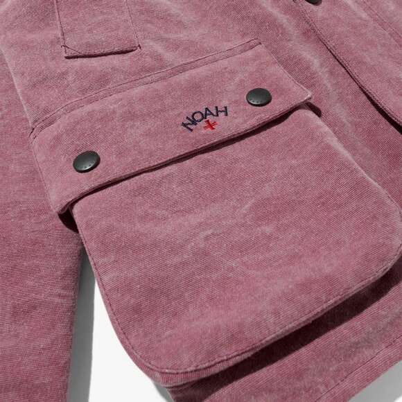 New Noah x Barbour Cotton Bedale Jacket in Pomegranate - Picture 9 of 10